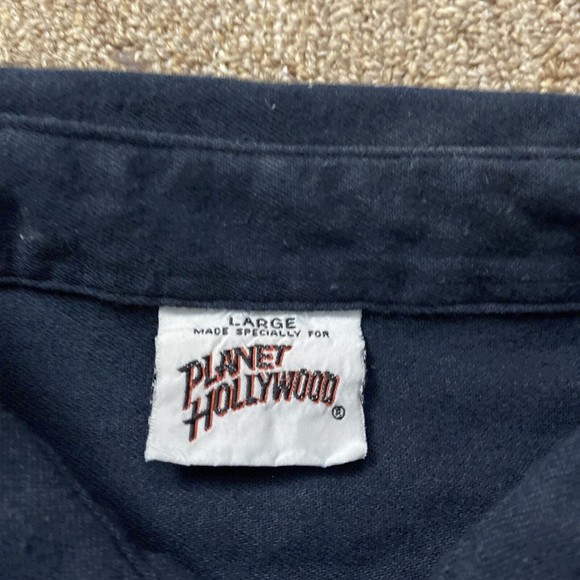 NOS New Planet Hollywood Chicago Denim Shirt Denim Button Up L Taiwan ROC RARE - Picture 8 of 10